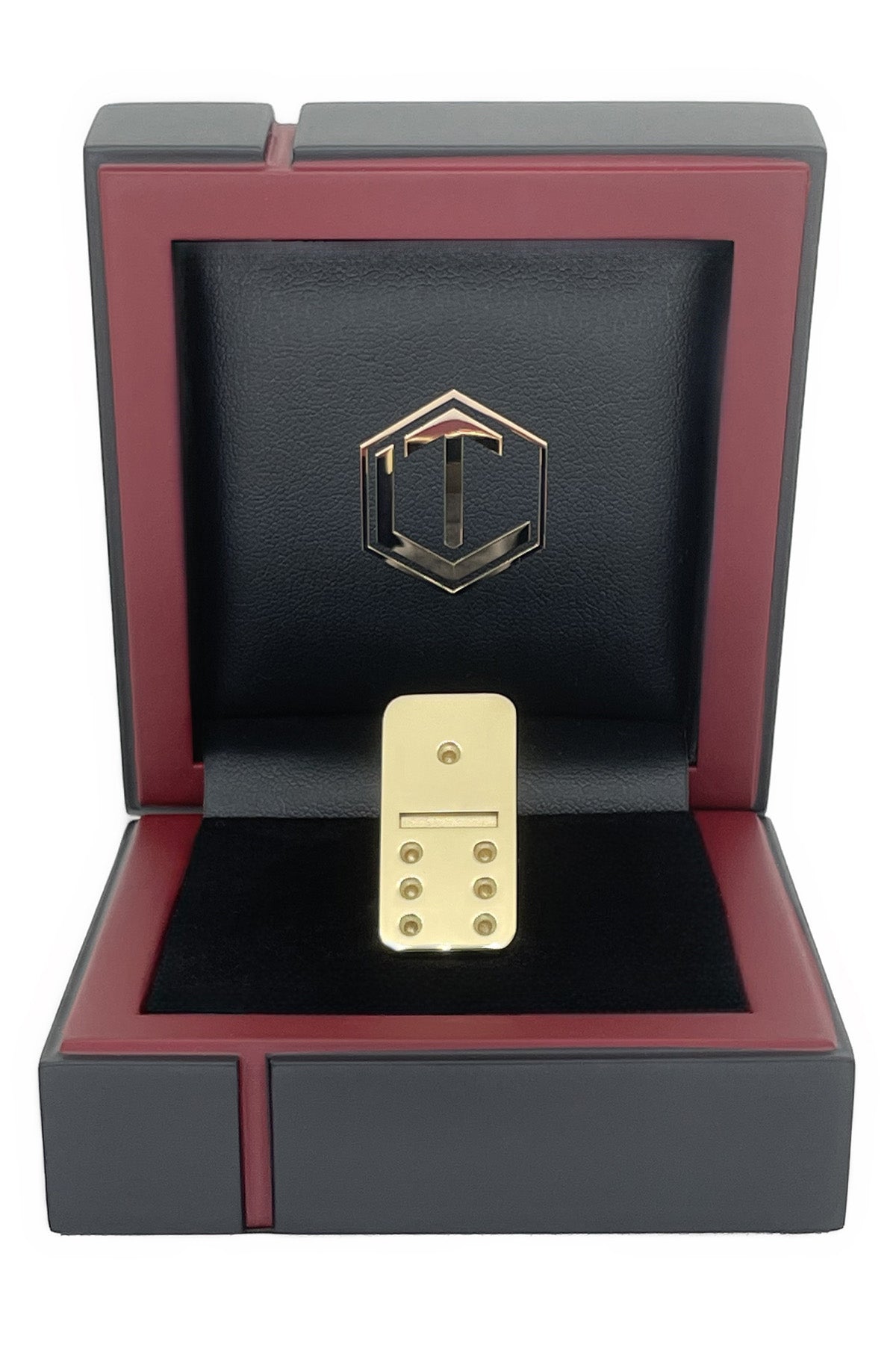 Dominostein aus 18 Karat Gold, massiv, Länge 29 mm, 25 g, poliert