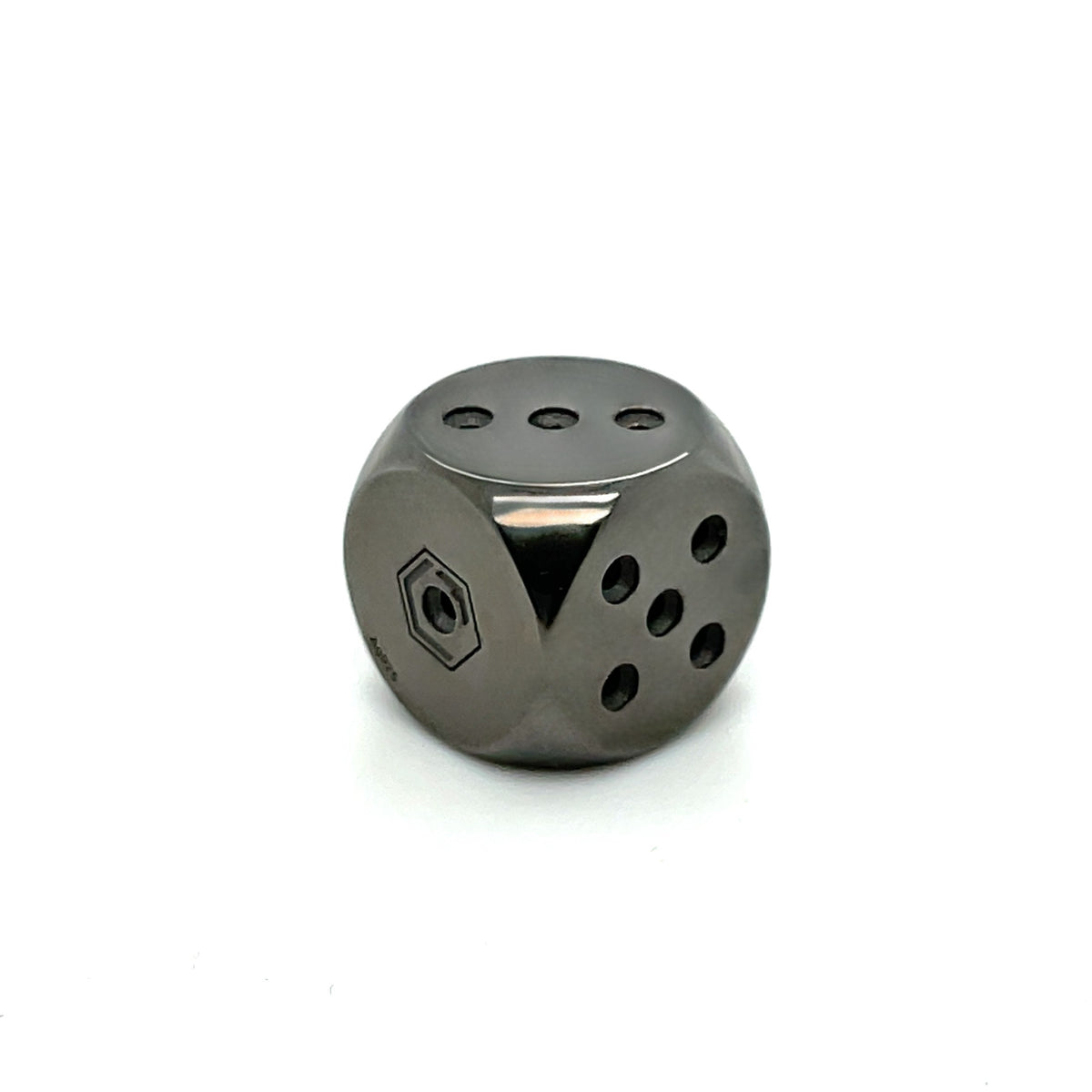 Würfel aus 925 Sterlingsilber, schwarz rhodiniert, massiv, 16 mm, 36 g, poliert