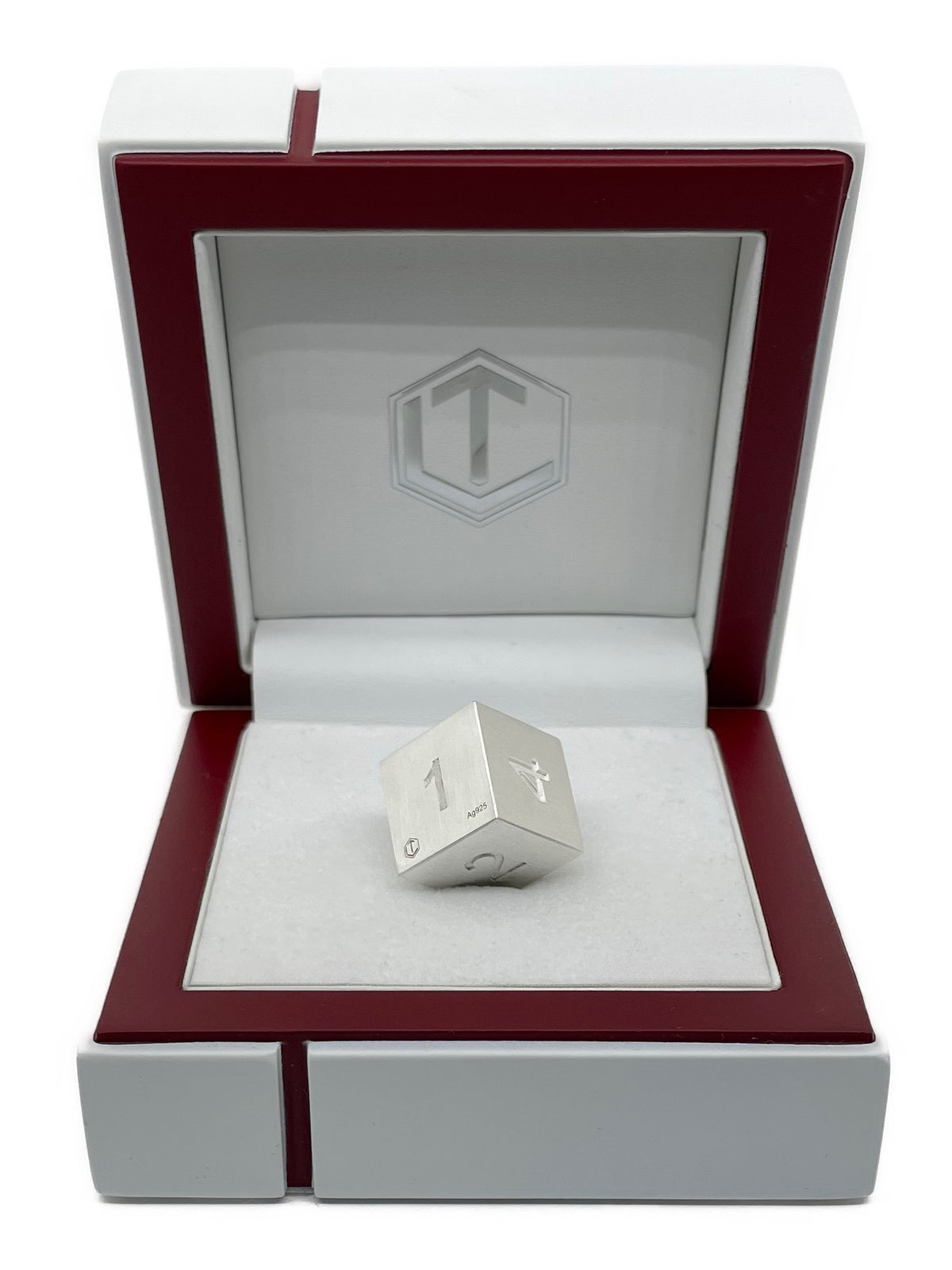 D6 dice made of 925 sterling silver, solid, 16 mm, 35 g, brushed