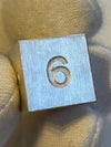 D6 Würfel aus Sterling Silber, vollmassiv, mattiert, Zahlen vertieft, punziert, Handarbeit, Sammlerstück, Made in Germany