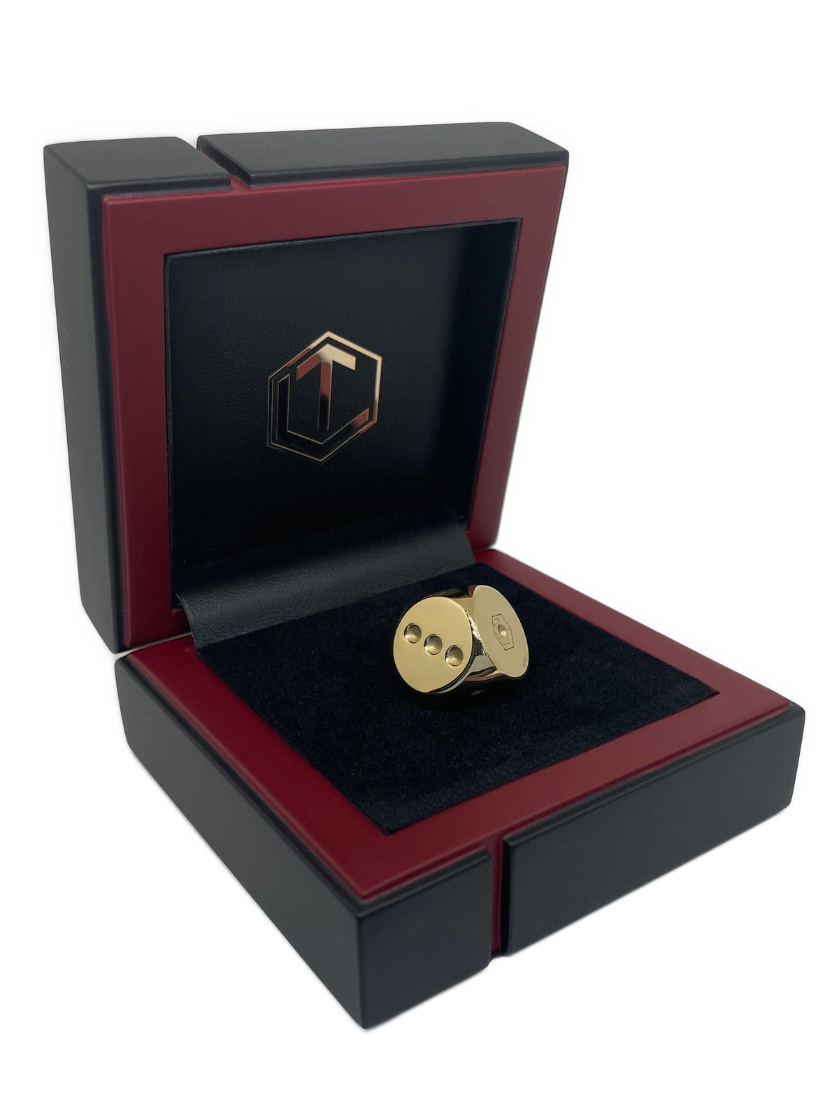 Würfel aus 18 Karat Gold, massiv, 16 mm, 55 g, poliert