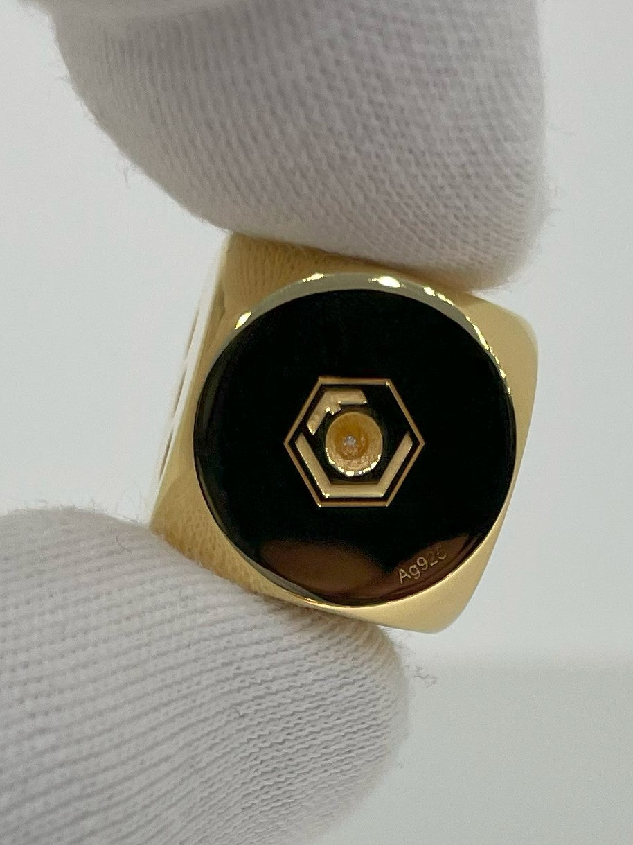 Würfel aus 925 Sterlingsilber, 18 Karat vergoldet, massiv, 16 mm, 36 g, poliert