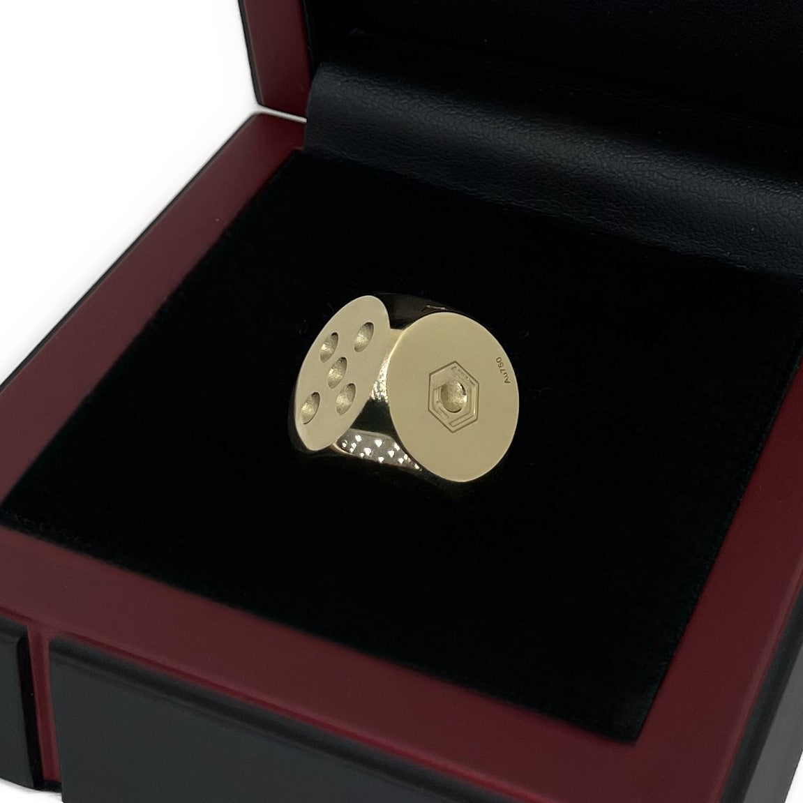 Würfel aus 18 Karat Gold, massiv, 16 mm, 55 g, poliert